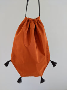 Reticule with Tassels - Orange Taffeta