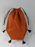 Reticule with Tassels - Orange Taffeta