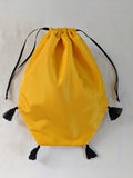 Reticule with Tassels - Yellow Taffeta