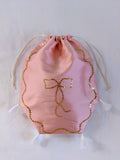 Reticule - Spangled Pink with Gold Bow