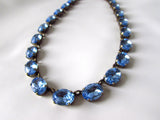 Light Blue Crystal Riviere Necklace - Medium Oval