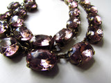 Light Amethyst Purple Crystal Collet Necklace - Medium Oval