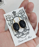 Cameo Earrings - Black Silhouette