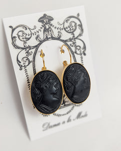 Cameo Earrings - Black Silhouette