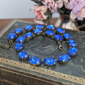 Sapphire Blue Necklace - Large Oval