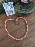 Pink "Coral" Pearl Beaded Necklace - Small