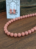 Pink "Coral" Pearl Beaded Necklace - Medium