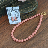 Pink "Coral" Pearl Beaded Necklace - Medium