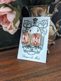 Blush Pink Halo Crystal Earrings - Large Octagon