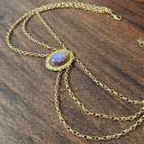 Opal Crystal and Chain Festoon Necklace