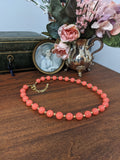 Coral Necklace - Empress Josephine with Golden Beads