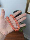 Coral Necklace - Empress Josephine with Golden Beads