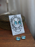 SALE! Aquamarine Swarovski Crystal Earrings - Medium Octagon