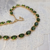 Olive Green Riviere Necklace - Medium Oval