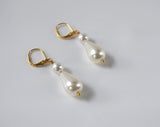 Double Pearl Teardrop Earrings