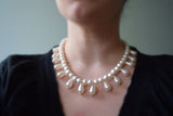 Pearl Dangle Necklace with Teardrops