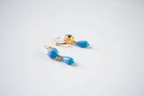 Faux Turquoise Dangle Earrings, 2-Stone Turquoise