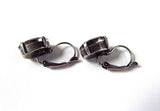 Gunmetal Grey Crystal Earrings - Medium Oval